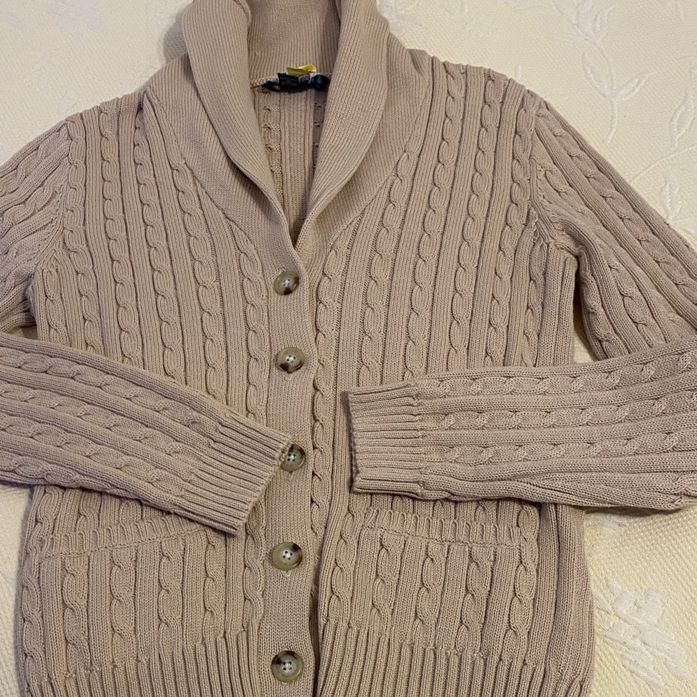 Lauren Ralph Lauren Beige Knit Sweater, thicker fabric